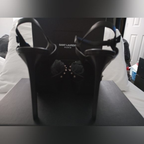 Saint Laurent 105mm Alice Bow Sandals Women's Size: E-35/US-5 - Picture 9 of 15